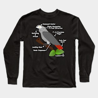 Anatomy of an African Grey Parrot Long Sleeve T-Shirt